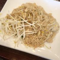 Pad Thai · Rice noodles sauteed with egg, bean sprout, scallion and crushed peanuts. Famous Thai dish.