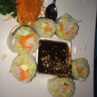 Fresh Rolls · Fresh lettuce, cucumber, carrot, basil and noodles wrapped in a rice paper served with our s...