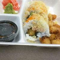 Crunch Scallop Roll · Deep fried scallop & crab, avocado with eel sauce & crunch.
