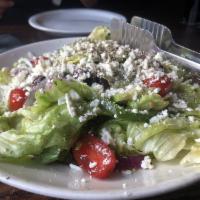 Greek Salad · Butter lettuce, romaine, aged feta, grape tomatoes, green bell peppers,
cucumbers, red onion...