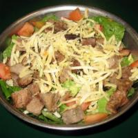 Tri Tip Salad · Tri Tip Roast, Avocado, Tomato, Artichoke heart, Romaine lettuce, Smoked Gouda Cheese, Home ...