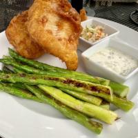 Fish and Chips · Hand cut Atlantic cod fillets fried in our Kolsch ale batter, served with hand cut fries, ho...