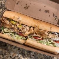 Chipotle Chicken · Grilled chicken breast, Deli Delicious homemade chipotle sauce, and Jack cheese all melted t...