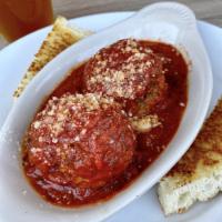 Meatballs · Served with focaccia bread.