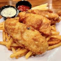 Fish and Chips Plate · IPA beer-battered fish fillet with shoestring flies. Served with our homemade tartar sauce.
