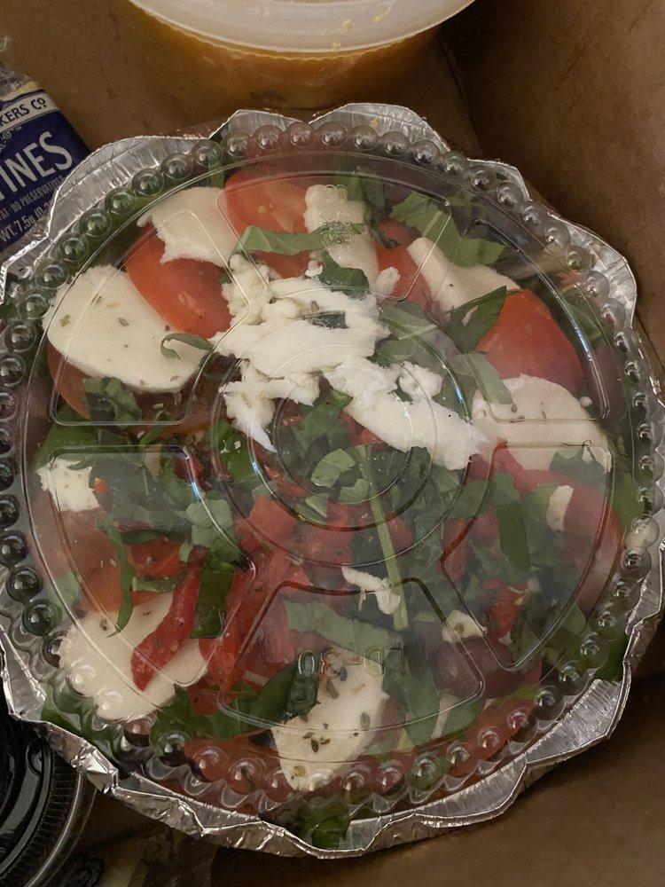 Caprese Salad · Spring mix, tomatoes, fresh mozzarella and roasted peppers. Dressing on the side.