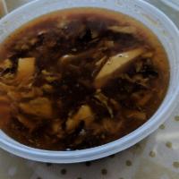 Hot & Sour Soup · With crispy noodle. Spicy.