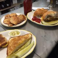 Meatloaf Sandwich · Prepared with fried onions and American cheese