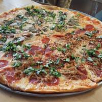 Italian Meatza Pizza · Pepperoni, sausage, genoa salami, fresh basil.