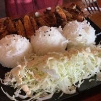 Chicken Teriyaki · Grilled chicken with a chef-made teriyaki sauce topped with sesame seeds. Served with salad,...