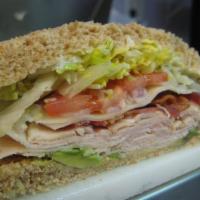 Turkey Bacon Avocado Sandwich · The works.