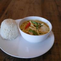 Massaman Curry · Curry of diverse spices in coconut milk with potatoes, onions, carrots, pineapples, and pean...