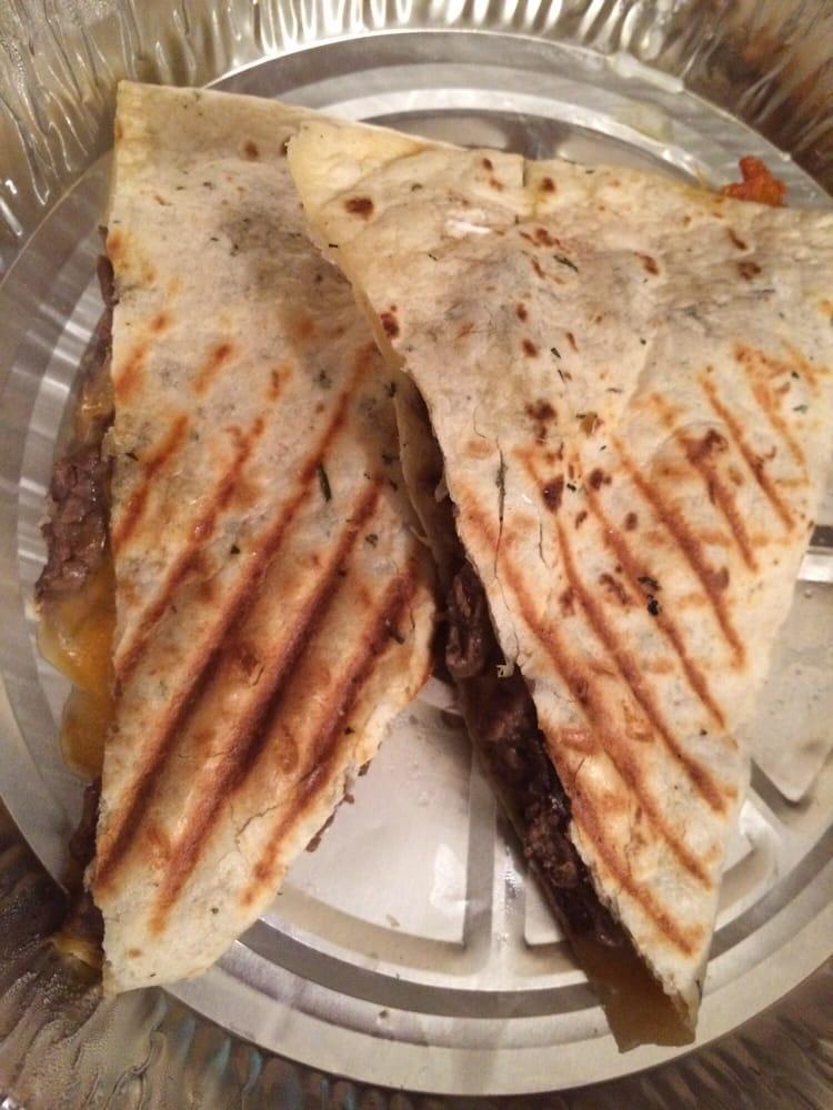 Steak Quesadilla · Jack and cheddar cheese. Served with side of sour cream and salsa.