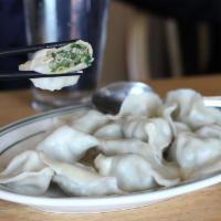 Green Chive with Shrimp and Pork Dumplings · 