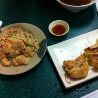 Mini Ramen, Mini Fried Rice & 4 Pieces Gyoza · 