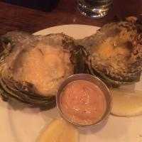 Grilled Artichoke · Garlic, parmesan cheese, basil aioli