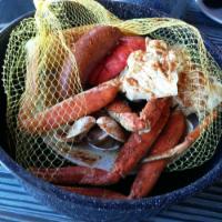 Snow Crab · Super sweet, flaky meat. Served with Corn and potatoes. This item can be prepared gluten free.
