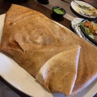 Masala Dosa · Crepe made of rice and lentil batter stuffed with potato masala. Vegan and gluten free. Cont...
