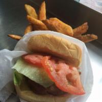 Crab Cake · Jumbo Lump Crab Cake - 5 OZ, on a brioche bun served with side of duck fat fries.