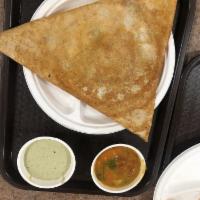 Chili Masala · Specialty dosa garnished with red chutney and green chilli’s and filled with fiesta potato m...