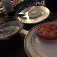 Sliced Beefsteak Tomato and Onions · 