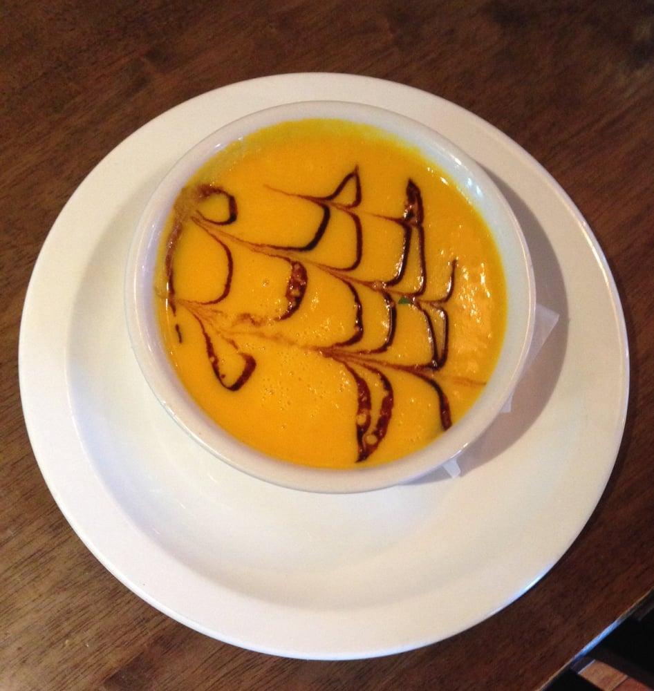 Carrot Ginger Soup · From the freshest ingredients. A blended puree drizzled with balsamic reduction.