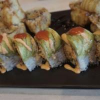 El Paso Roll · Shrimp tempura, spicy crab, cream cheese topped with avocado.