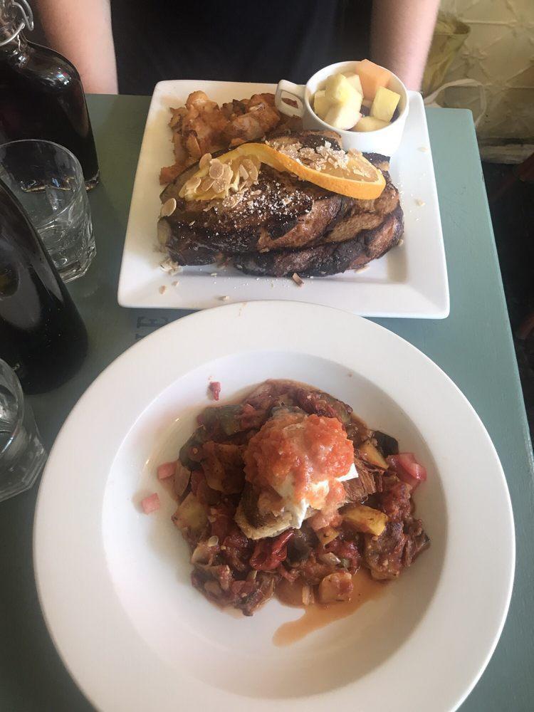 French Toast · Served with home fries, grilled ham and fruit salad.