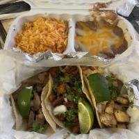 Tacos Platter · 3 homemade tacos, served in a warm tortilla with your choice of meat: pastor, steak, chicken...