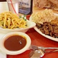 BBQ Chicken and BBQ Beef Combo Plate · 