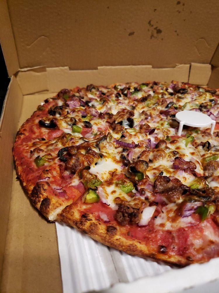 Combination Pizza · Pepperoni, salami, Italian sausage, linguica, beef, mushrooms, black olives, green peppers and onions.