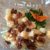 Honey Walnut Shrimp · Lightly battered shrimp prepared in house's special sauce and topped with honey crispy walnut.