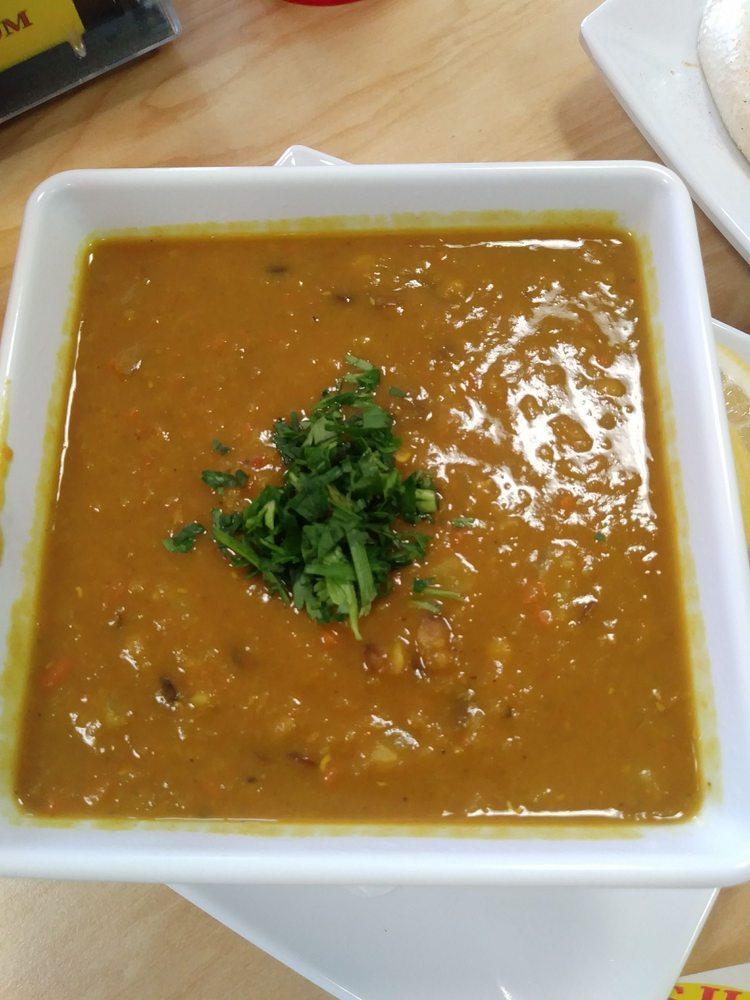 Lentil Soup · Red lentils and onions.