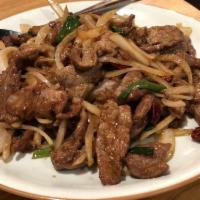Mongolian Beef · Beef and onions. Spicy.