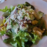 Greek Salad · Romaine, organic spinach, bibb lettuce, red onions, Kalamata olives, tomatoes, Persian cucum...