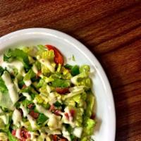 Italian Chopped Salad · Romaine Lettuce, black olives, pepperoni, salami, provolone, shredded parmesan cheese, red o...