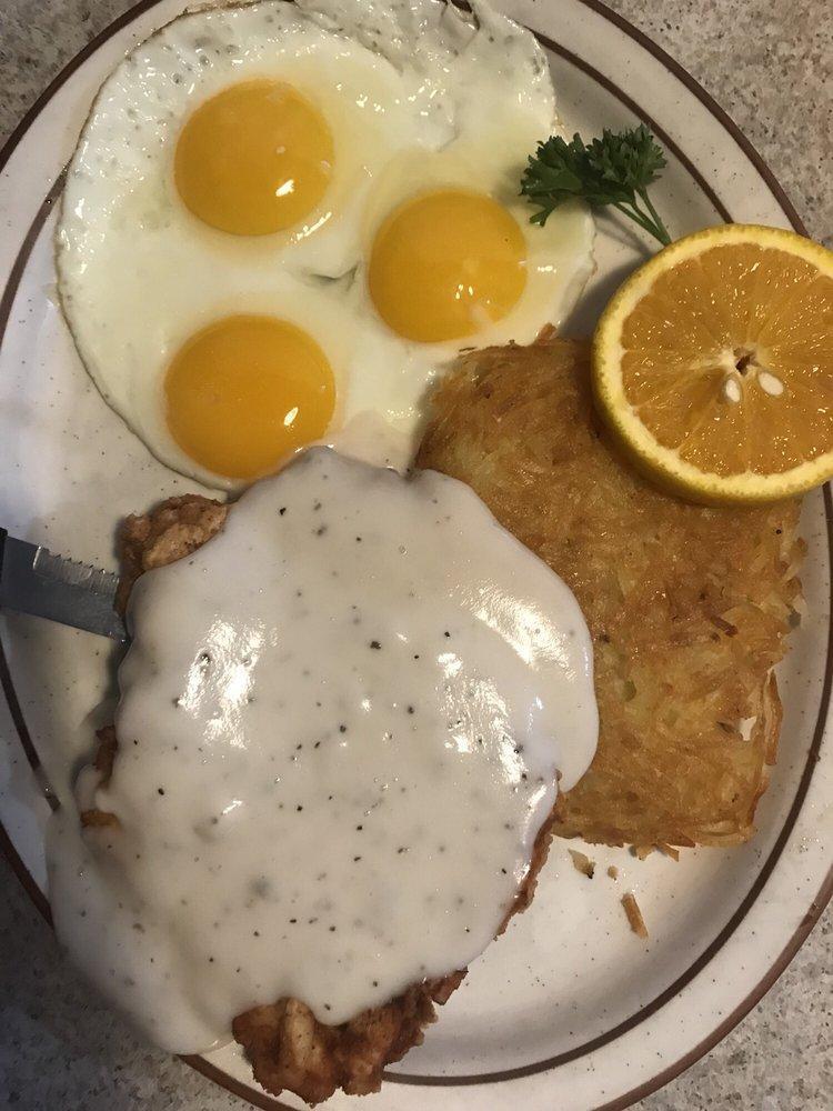 Chicken Fried Steak · A fresh cubed steak in a seasoned breading, grilled, and served with 2 eggs.