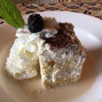 Tres Leches · Our house-made spongy and milk-drenched cake will have you saying, 