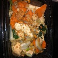 Cashew Nuts · Subtle & savory! Stir-fried cabbage, carrots, baby bok choy & onions finished with roasted c...
