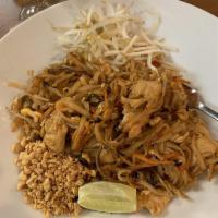 Pad Thai · Thailand's famou pan-fried noodles with egg in tamarind sauce with bean sprouts and carrots,...