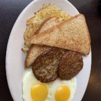 Classic Breakfast · 2 eggs, your choice of meat, hashbrown and your choice of bread. 