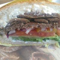 Gyro Burger · Lettuce, tomato, onion, pickles, 1000 island