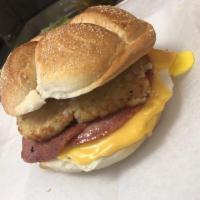 Ham, Egg and Cheese Breakfast Sandwich · 