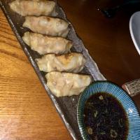 Wagyu Beef and Kimchi Dumplings, Soy Vinaigrette · 