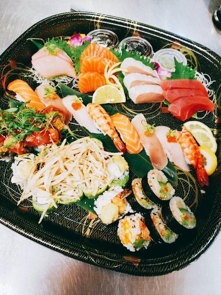 Boat · 3-4 people. Otay boat special edamame 12 pieces of chef choices sashimi 8 pieces of chef choices nigiri 2 tasty premium rolls of your choice and shrimp tempura roll.