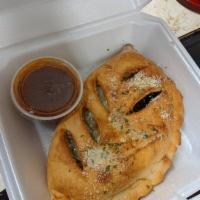 Spinach and Garlic Calzone · 