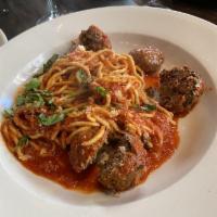 Spaghetti and Meatballs · House-made meatballs, tomato sauce and basil.