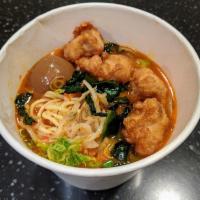 Ultra Spicy Tori Paitan · Chicken broth with spicy paste, chili oil, bean sprout, seaweed white onion, seasoned medium...