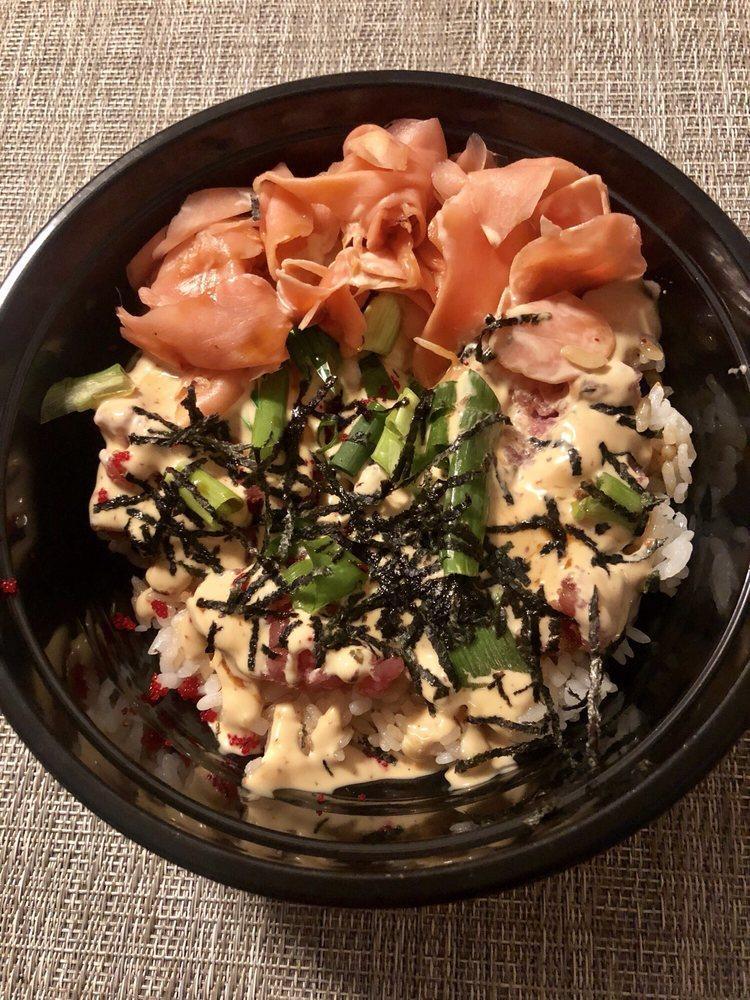 Spicy Ahi Bowl · Popular. Chopped ahi, spicy sauce, habanero masago, green onions, and kizami nori on a bed of sushi rice.