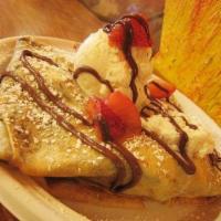 Nutella and Strawberry Crepe · 